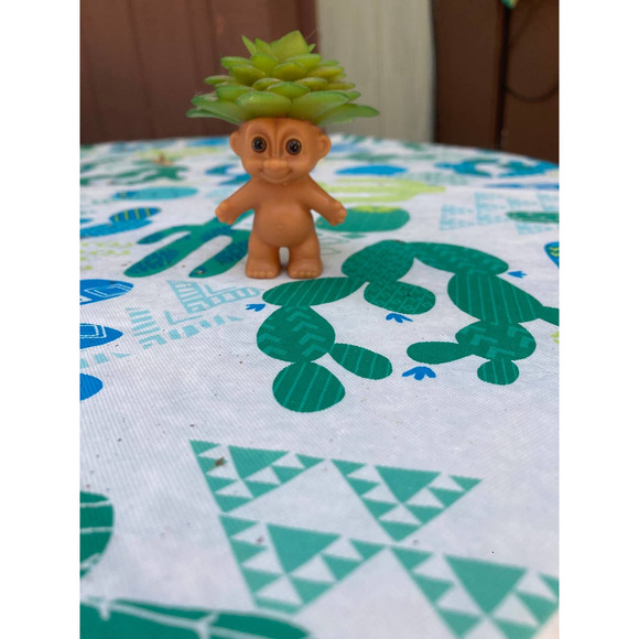 Tiny TROLL Air Plant Holder - Vintage Mini Troll Doll - Plant Protector - Picture 7 of 7